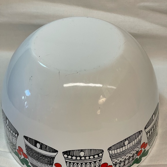 Vintagege MCM Enamel Kaj Franck Bowl Christmas’s Holly - Picture 5 of 6